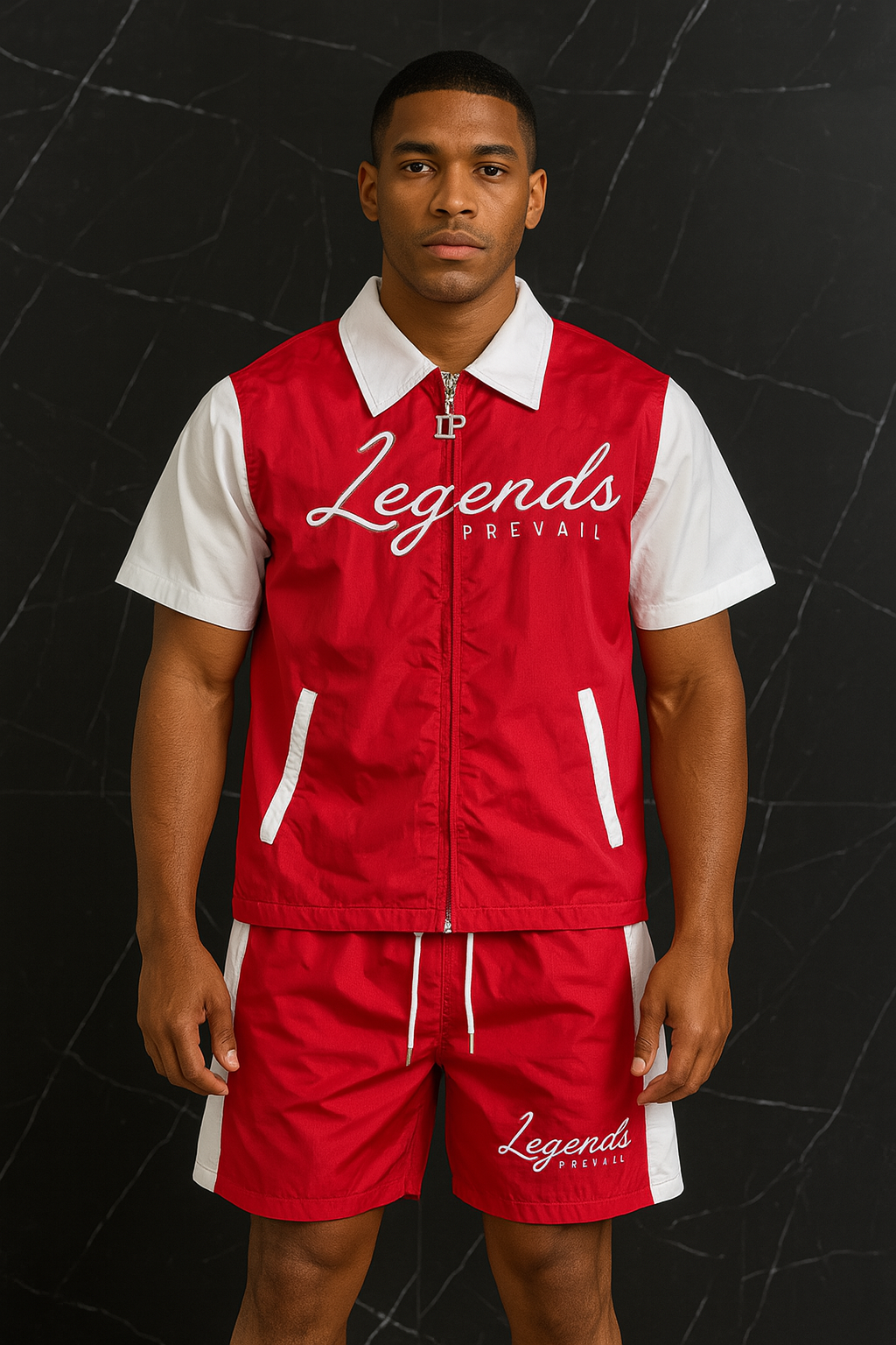 LP Windbreaker Set Shortsleeves Red/White