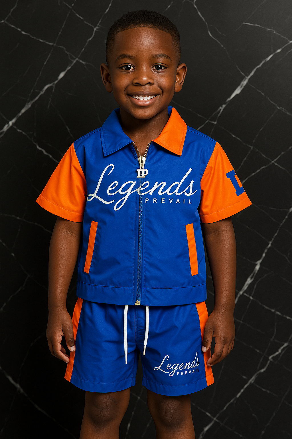 Kids Windbreaker Set Orange/Blue