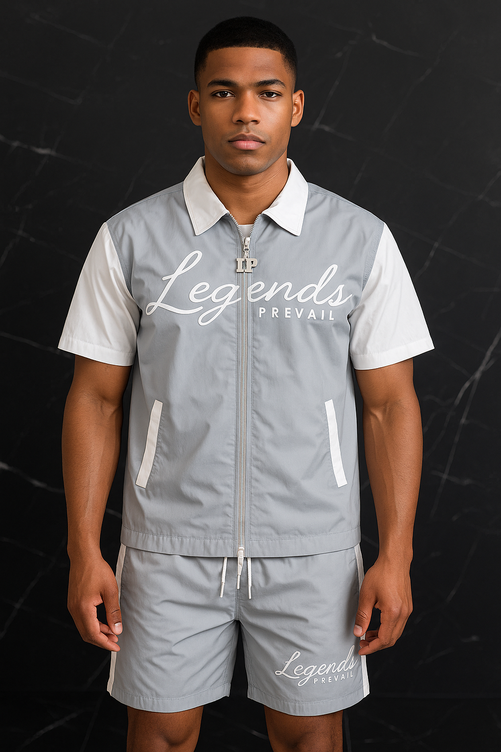 LP Windbreaker Set Shortsleeves Grey/White