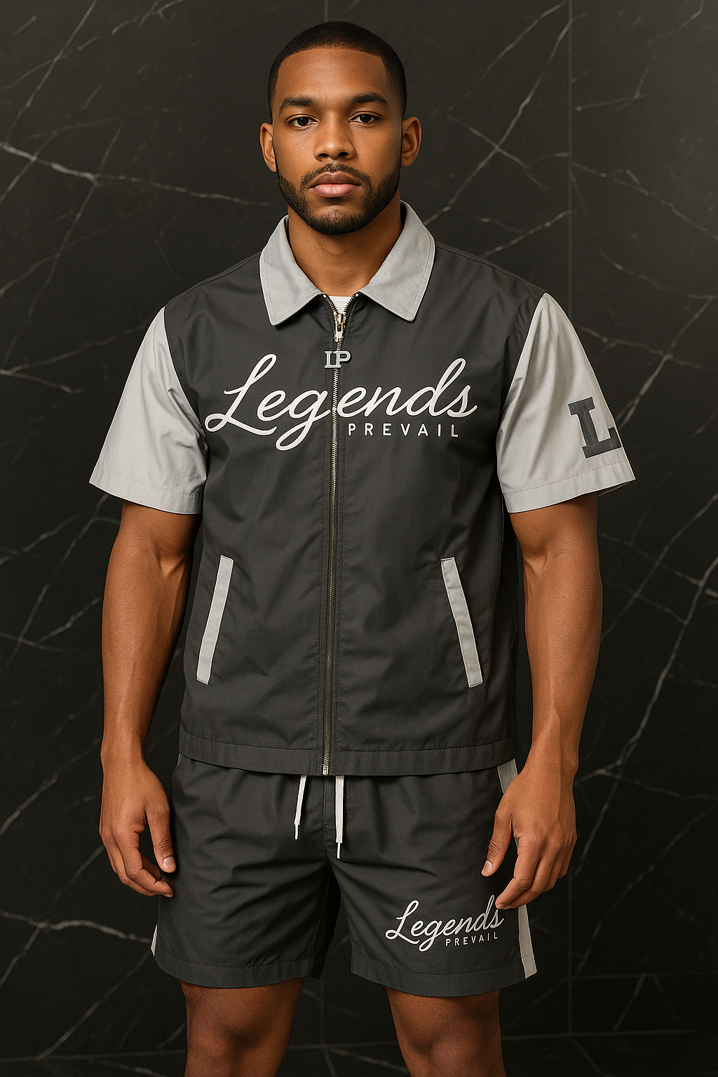 LP Windbreaker Set Shortsleeves Grey/Black