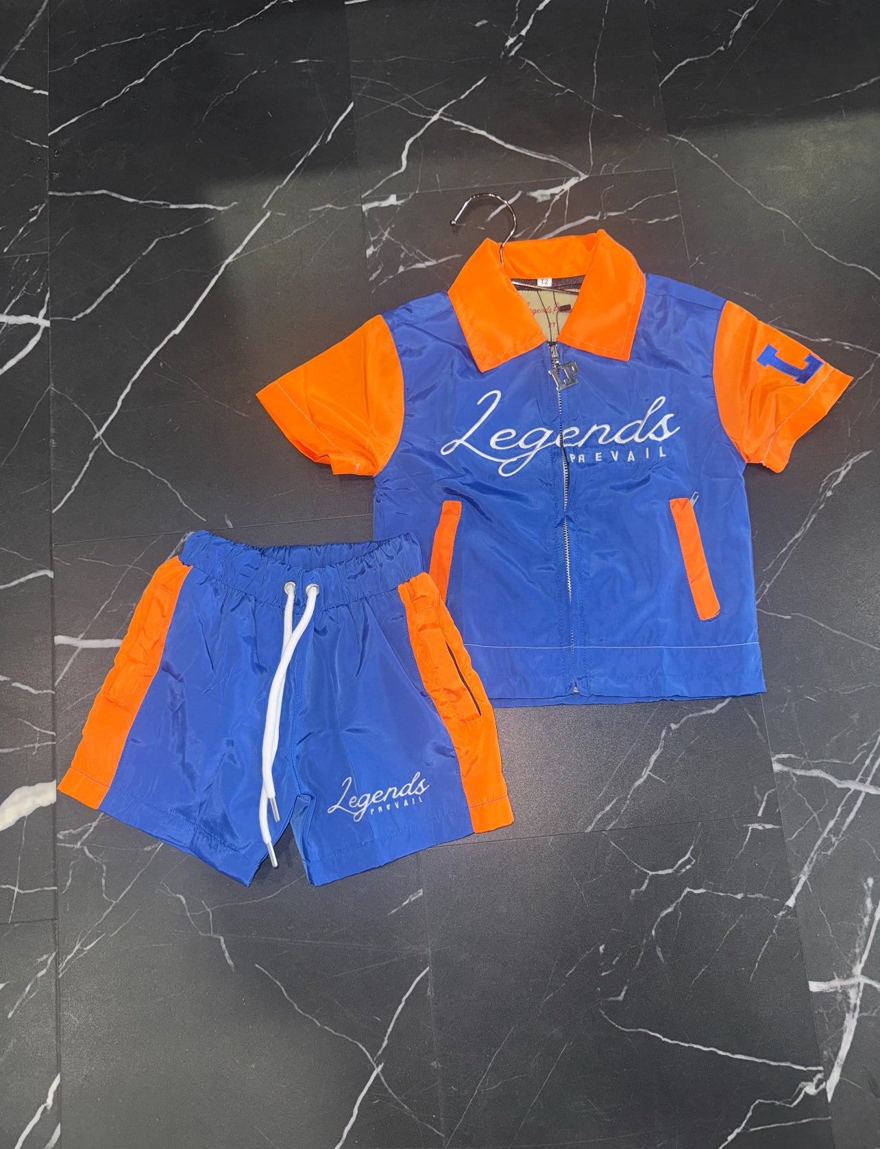Kids Windbreaker Set Orange/Blue