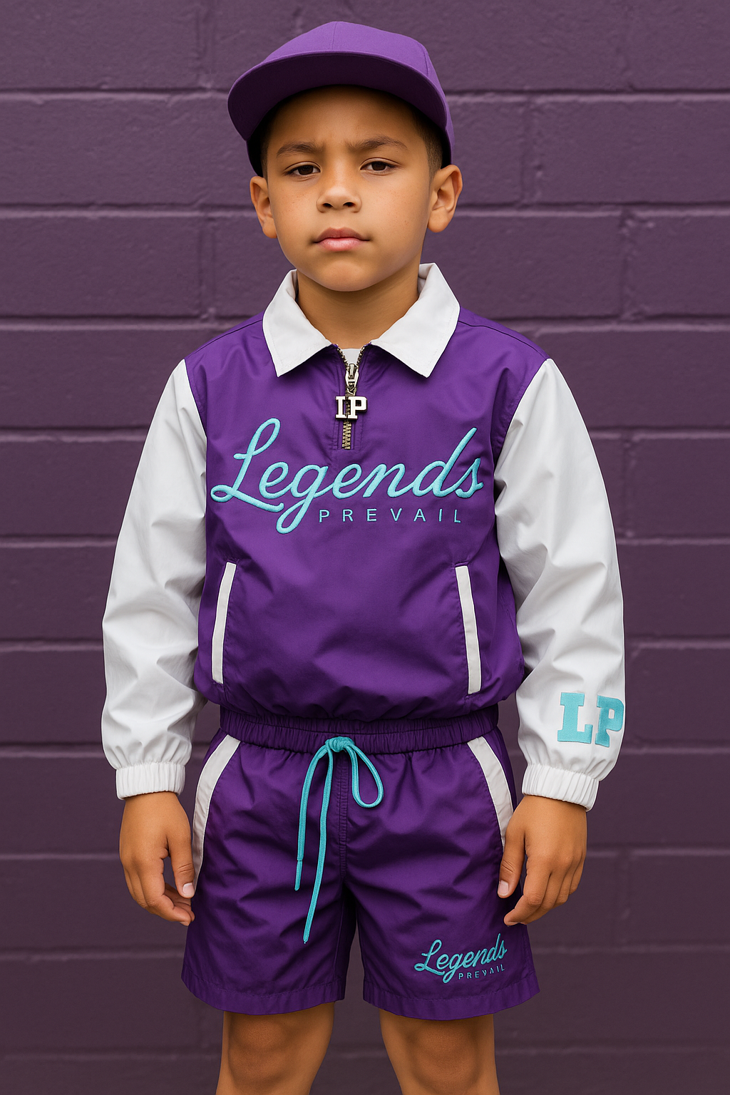 Kids Windbreaker Set Purple
