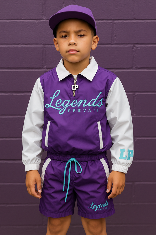 Kids Windbreaker Set Purple