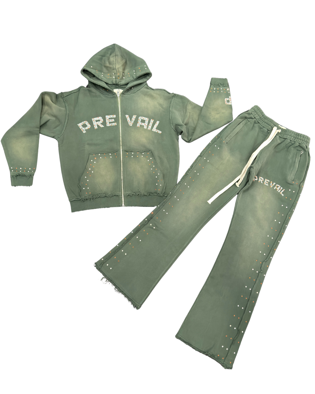 LP RHINESTONE SUIT - OLIVE GREEN