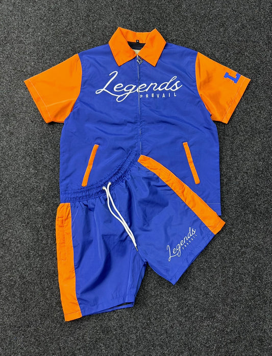 LP Windbreaker Set Shortsleeve Blue/Orange