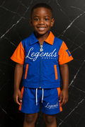 Kids Windbreaker Set Orange/Blue