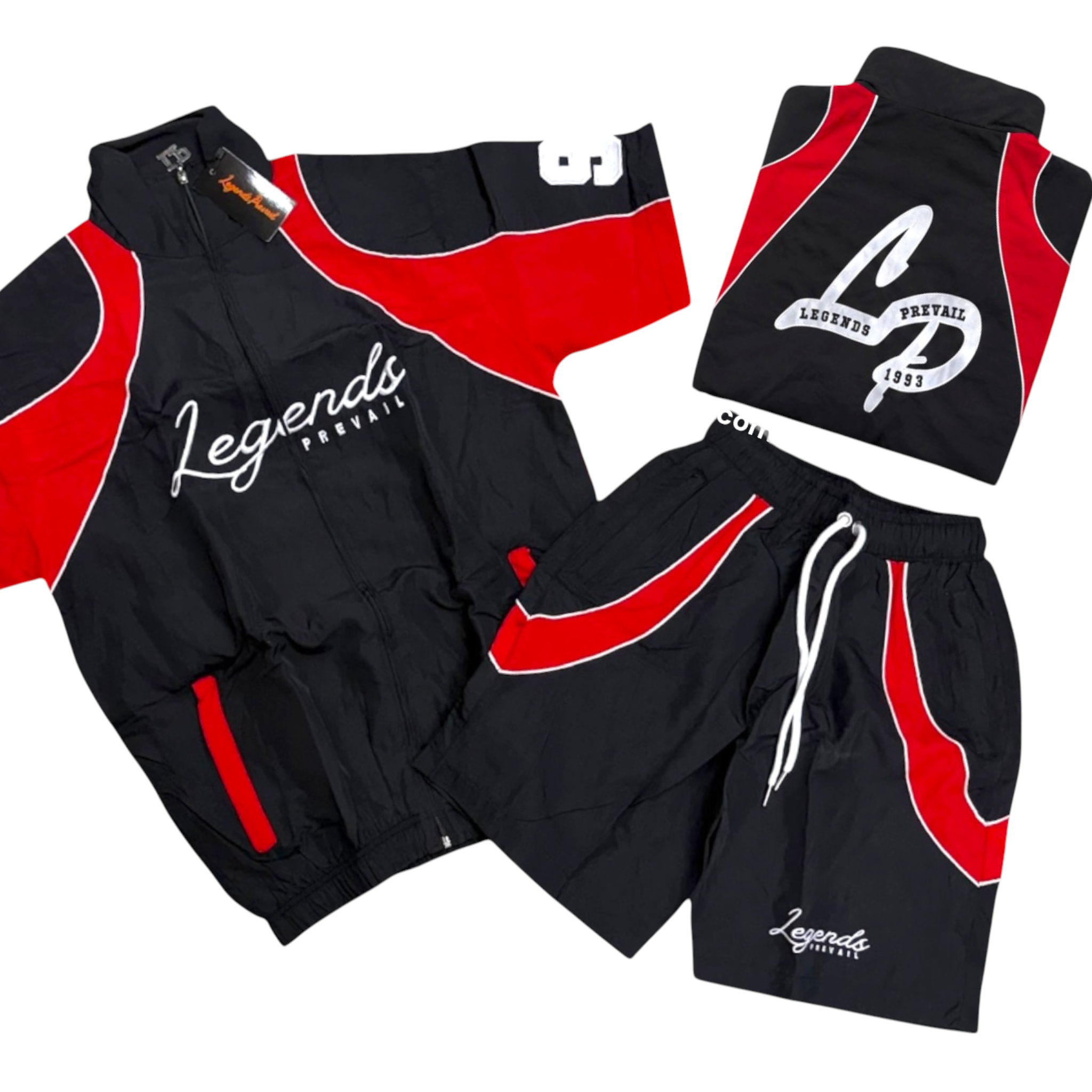 Blk/Red Crinkle Set