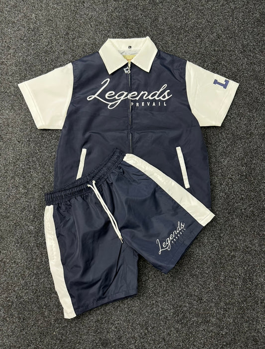 LP Windbreaker Set Shortsleeve Navy/White