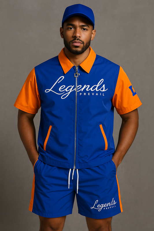 LP Windbreaker Set Shortsleeve Blue/Orange