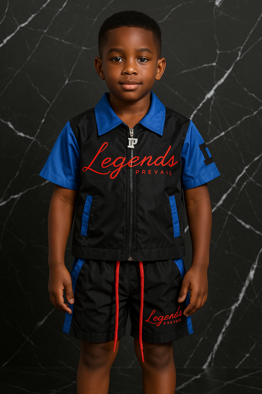 Kids Windbreaker Set Shortsleeves Red/Blue