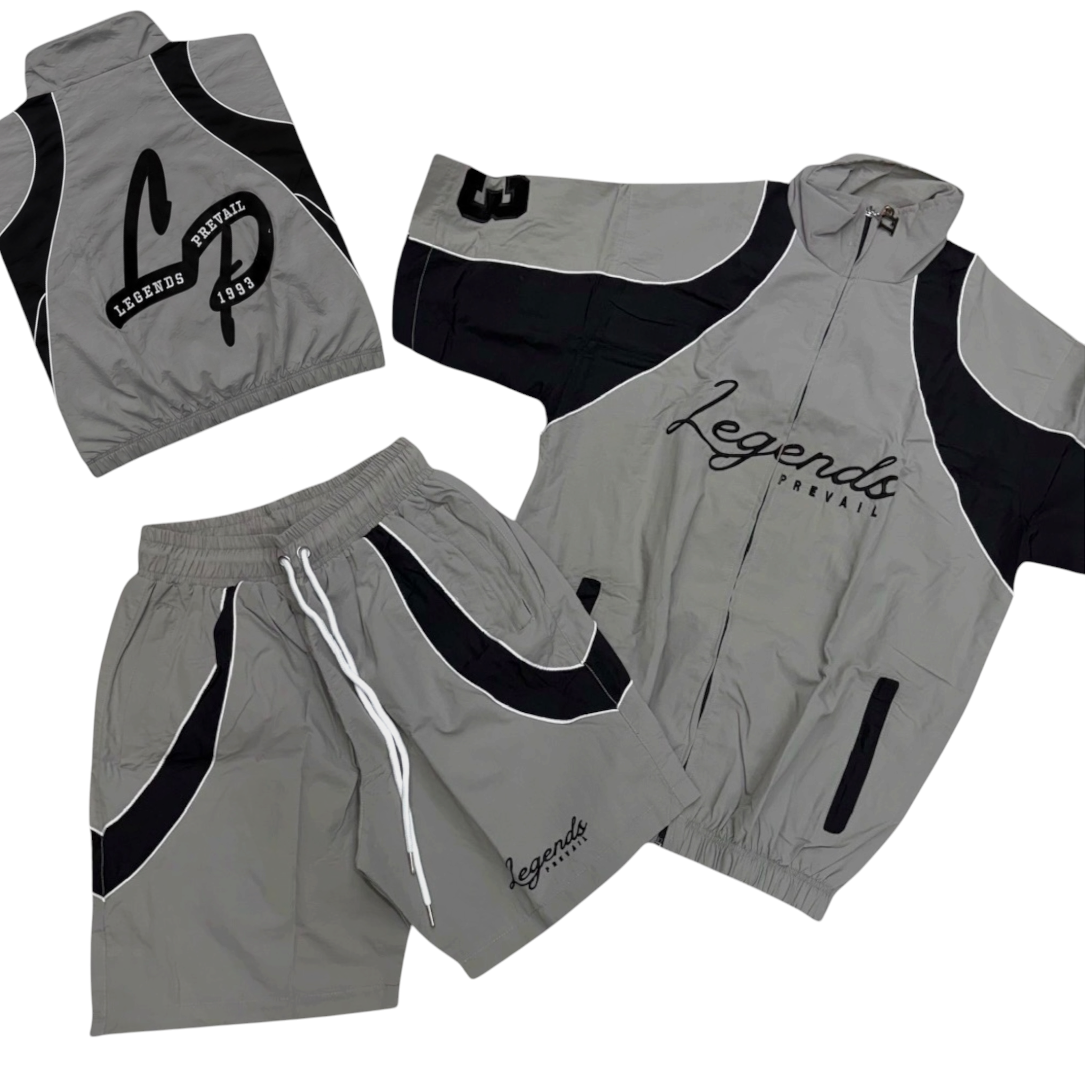 Grey/Blk Crinkle Set
