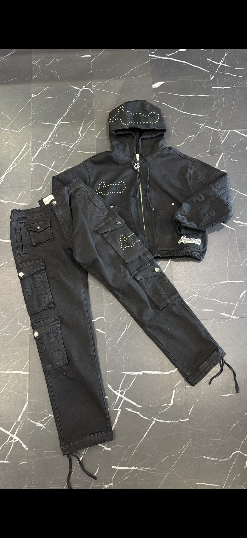 Legends Prevail Denim Set (cut crop)