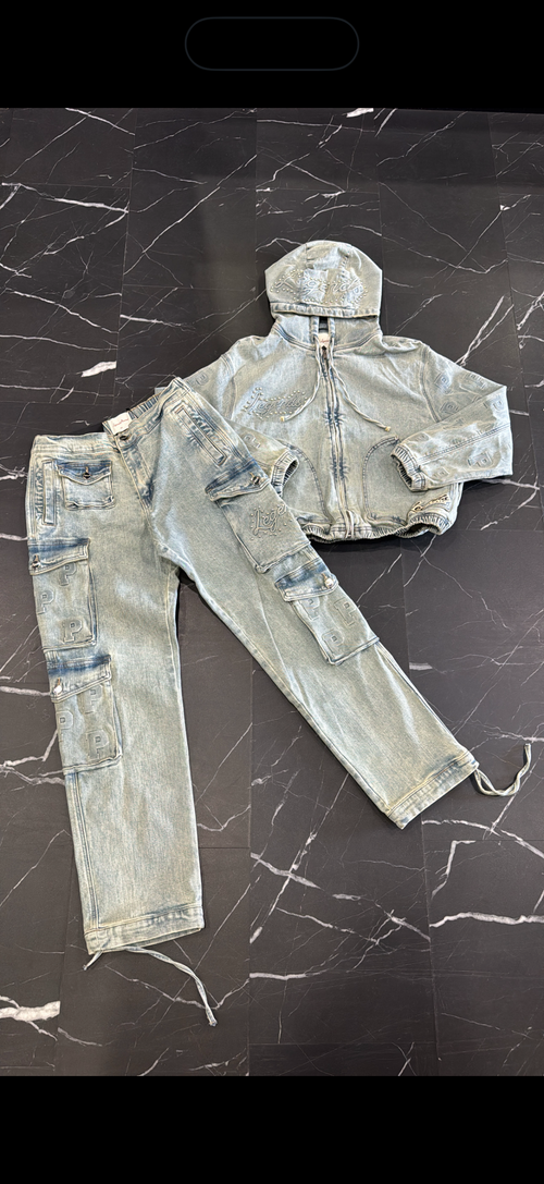 Legends Prevail Denim Set (cut crop)