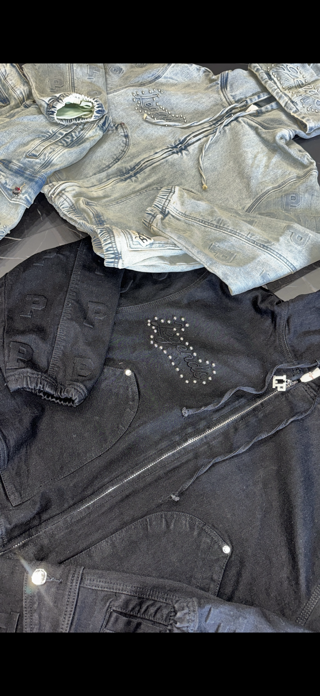 Legends Prevail Denim Set (cut crop)