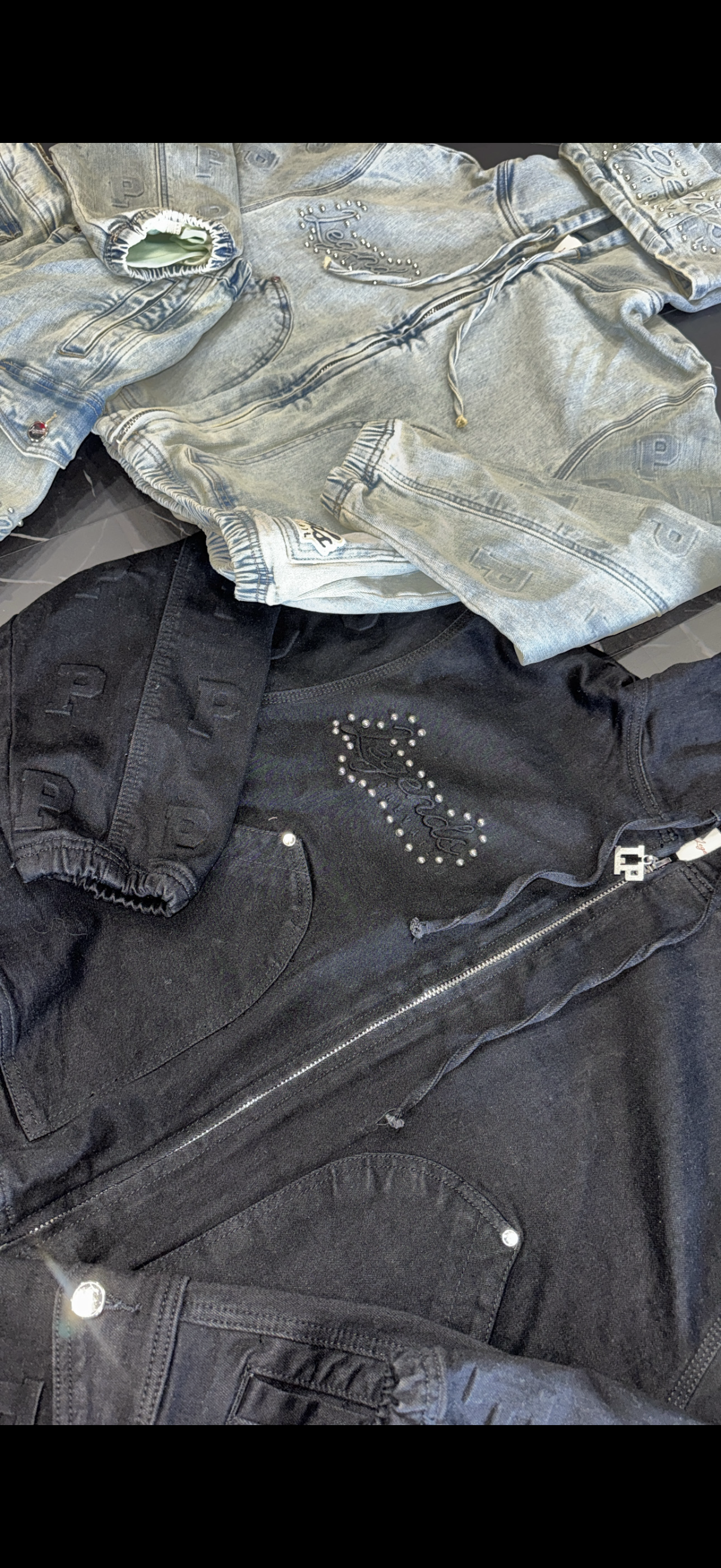 Legends Prevail Denim Set (cut crop)