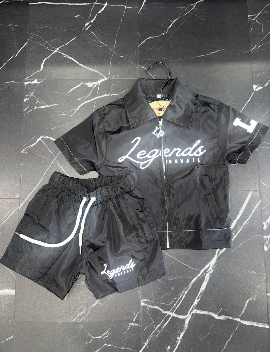 Kids Windbreaker Set Black