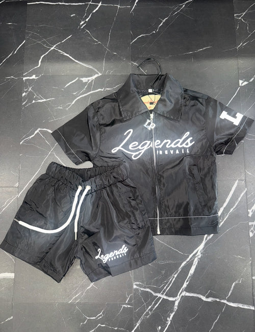 Kids Windbreaker Set Black