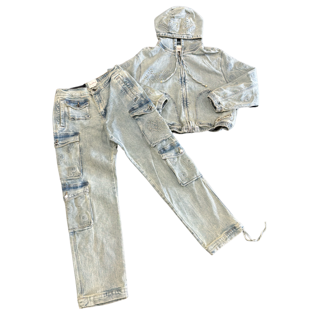Legends Prevail Denim Set (cut crop)