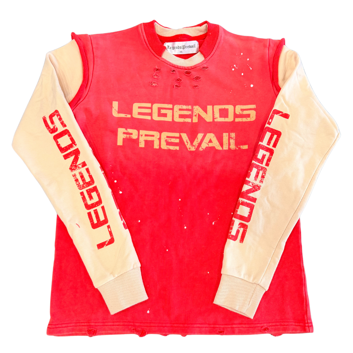 Twofer Crew Neck - Red / Cream