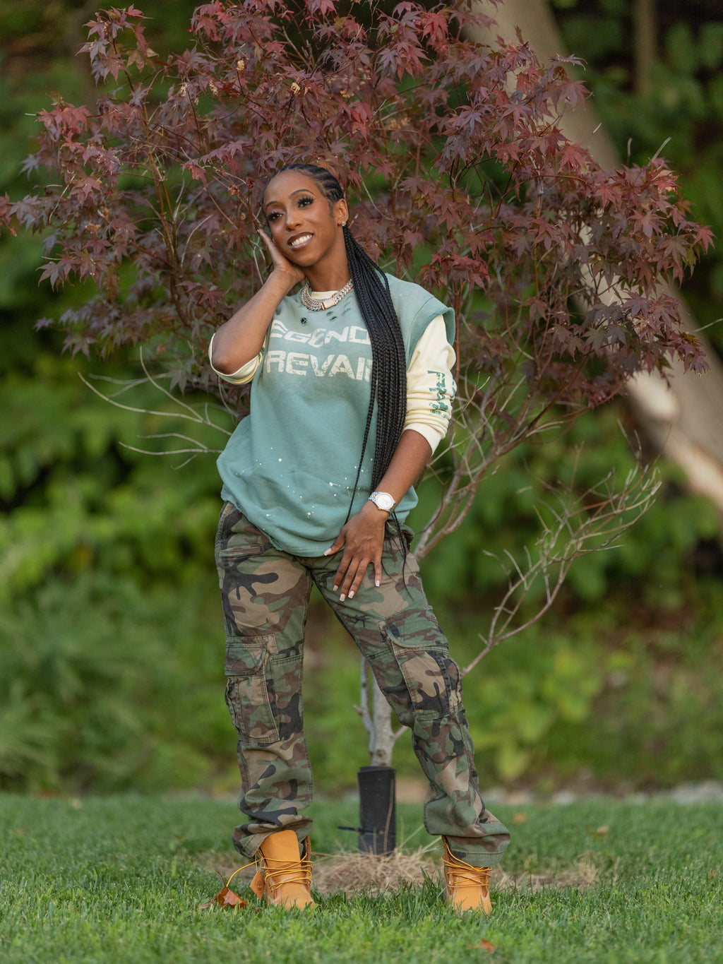 Twofer Crew Neck - Icey Blue / Cream