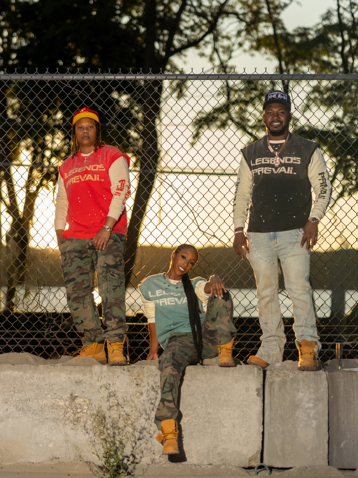 Twofer Crew Neck - Red / Cream