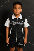 Kids Windbreaker Set Shortsleeves Black/White